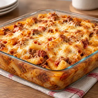 Gratin de pâtes facile à la viande et au fromage