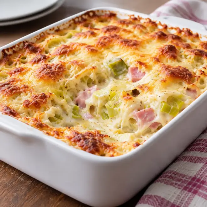 Gratin de poireaux au jambon facile et fondant