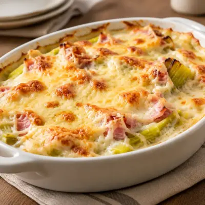 Gratin de poireaux au jambon facile et fondant