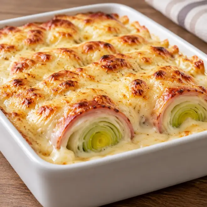 Gratin de poireaux au jambon facile et fondant