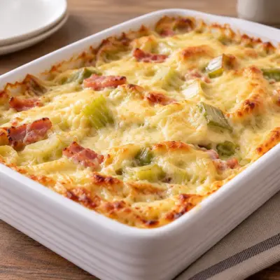 Gratin de poireaux facile et crémeux au brie