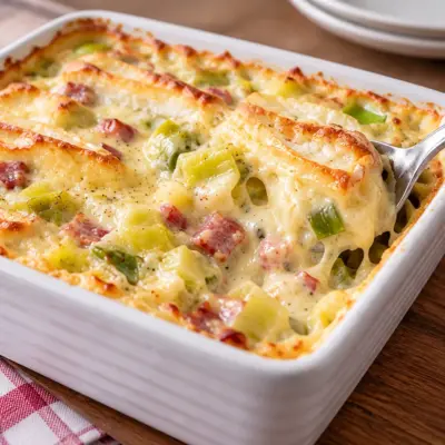 Gratin de poireaux recette crémeuse au camembert