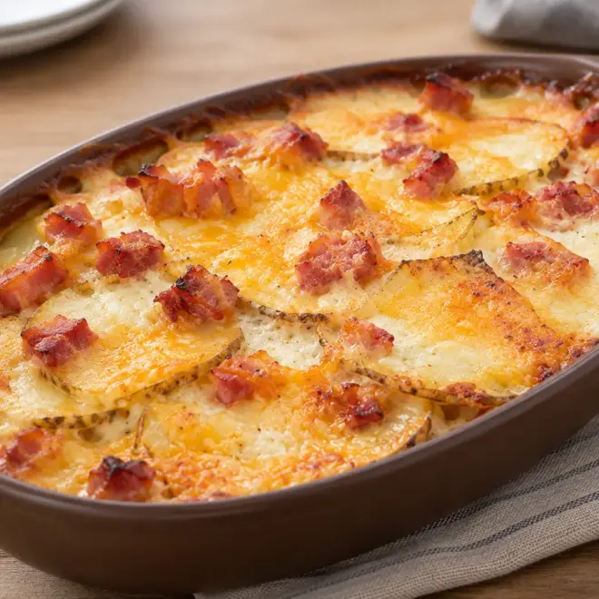 Gratin de pommes de terre au bacon facile