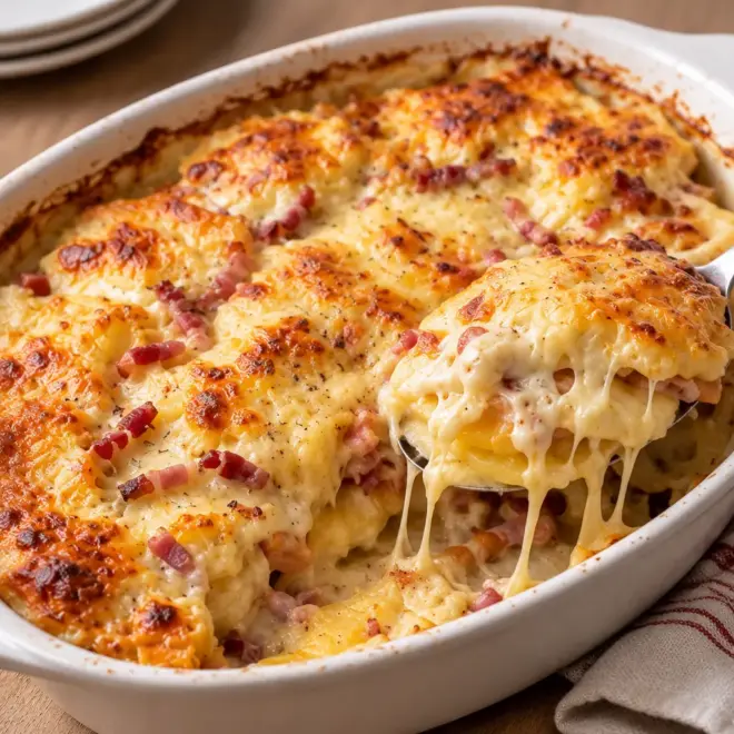 Gratin de pommes de terre au bacon facile