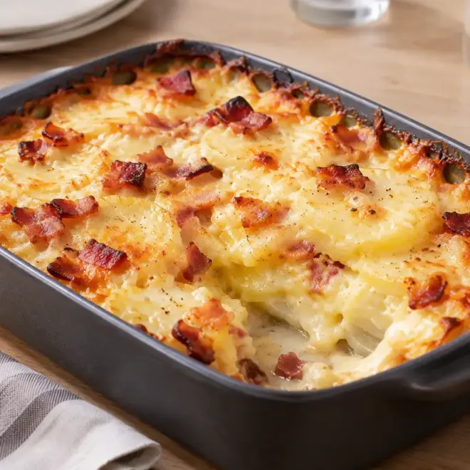 Gratin de pommes de terre au bacon facile