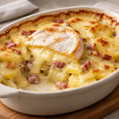 Gratin de pommes de terre au camembert fondant