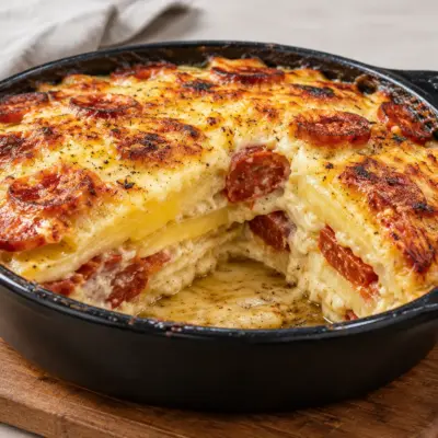 Gratin de pommes de terre au chorizo facile
