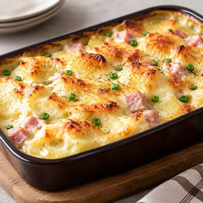 Gratin de pommes de terre au jambon facile