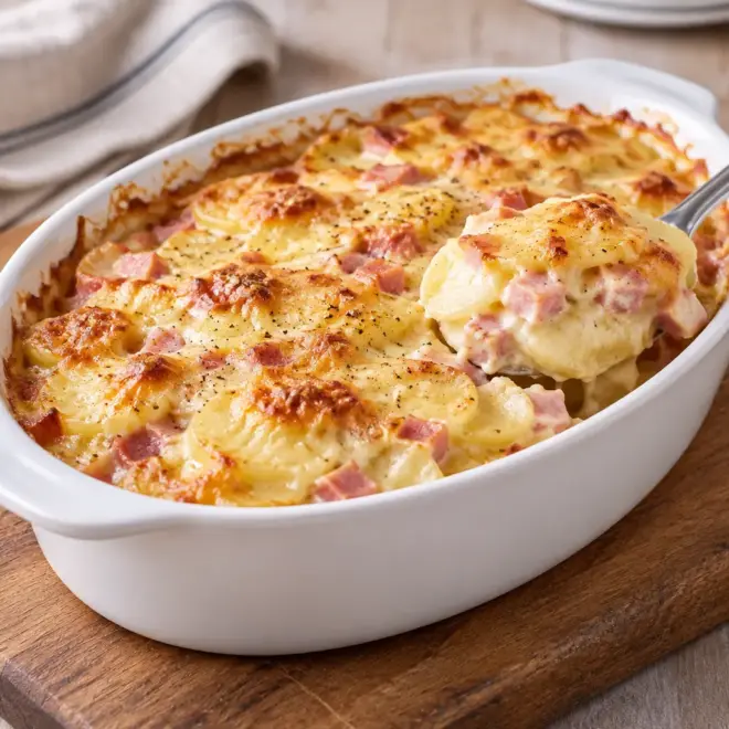 Gratin de pommes de terre au jambon facile