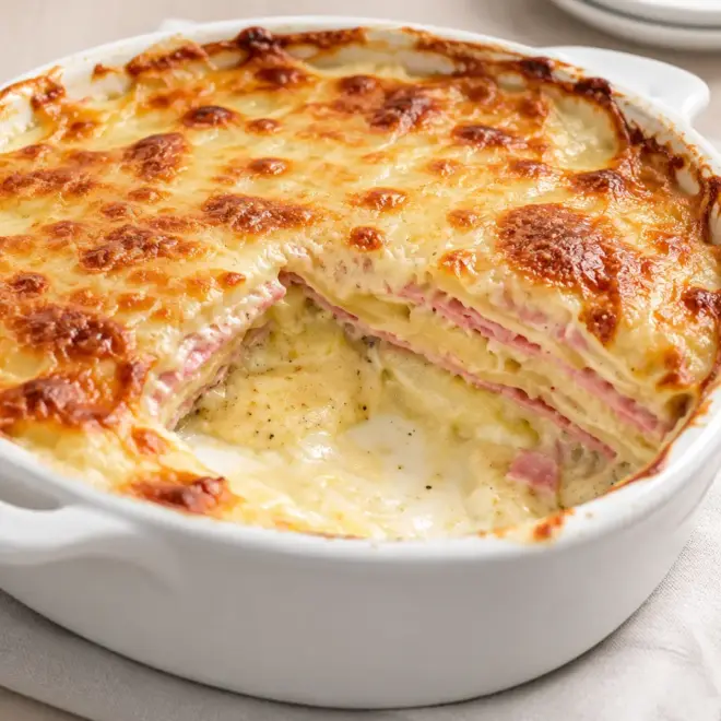 Gratin de pommes de terre au jambon facile