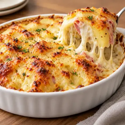 Gratin de pommes de terre au jambon facile