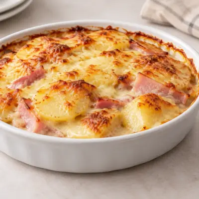 Gratin de pommes de terre au jambon facile