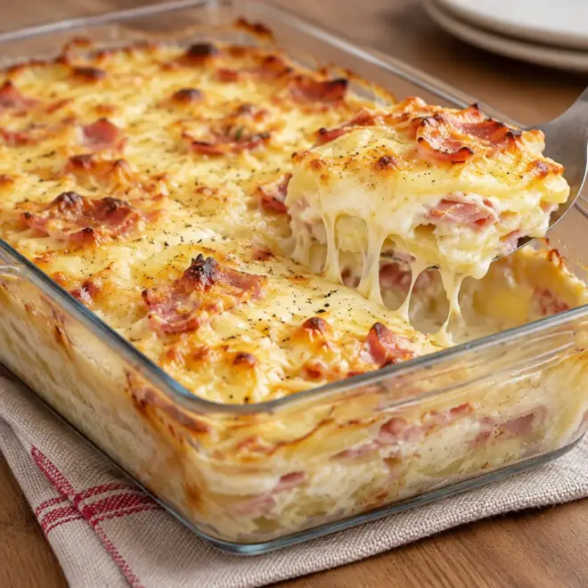 Gratin de pommes de terre au jambon facile