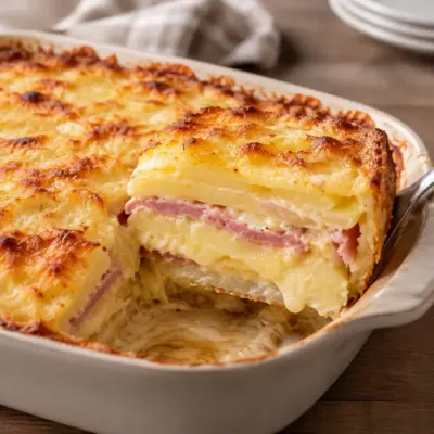 Gratin de pommes de terre au jambon facile