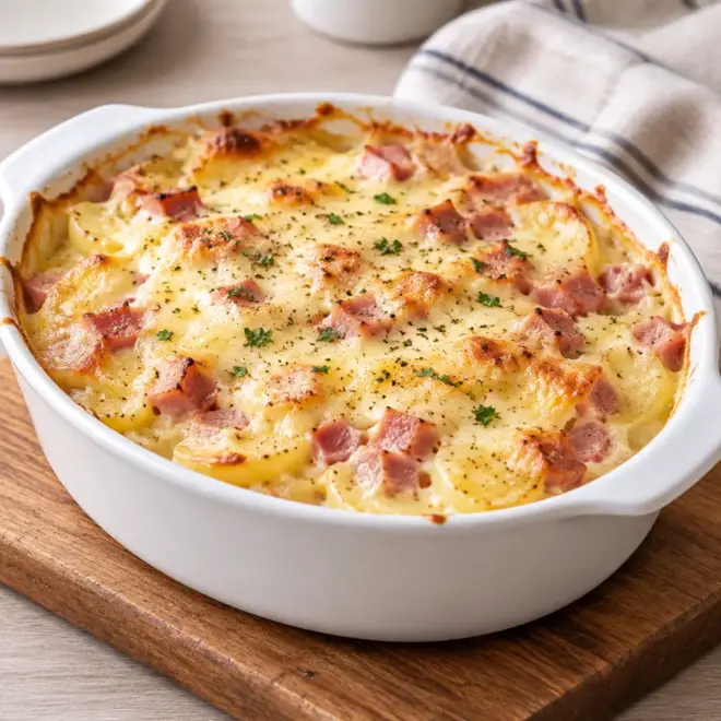 Gratin de pommes de terre au jambon facile