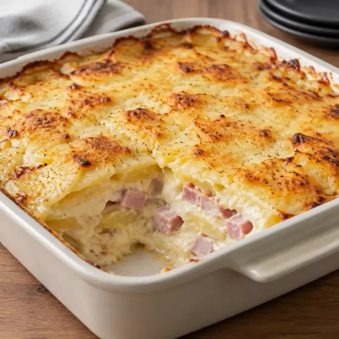 Gratin de pommes de terre au jambon facile