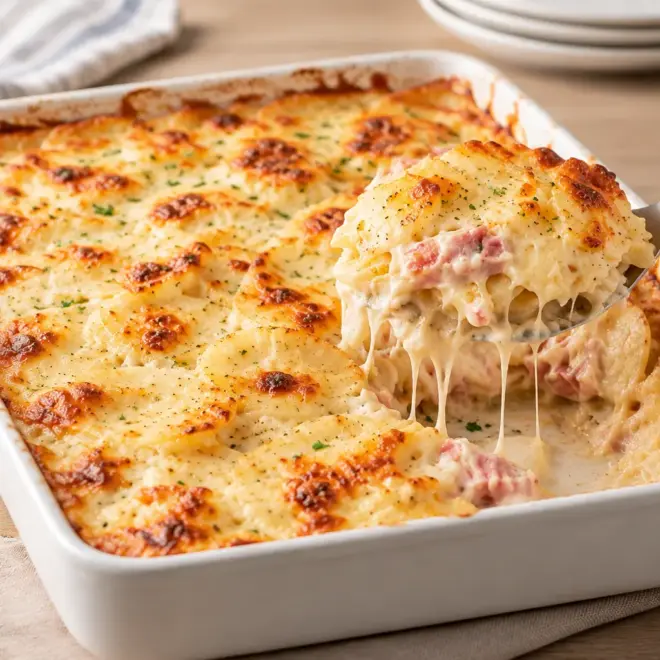 Gratin de pommes de terre au jambon facile