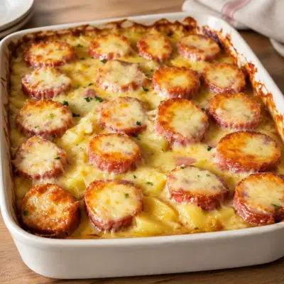 Gratin de pommes de terre au saucisson facile