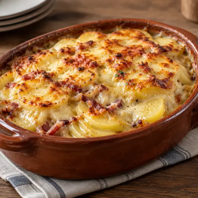 Gratin de pommes de terre aux lardons facile