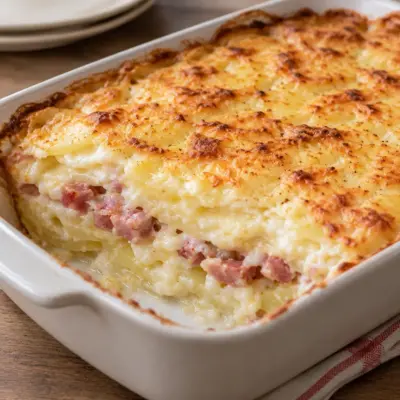 Gratin de pommes de terre aux lardons facile