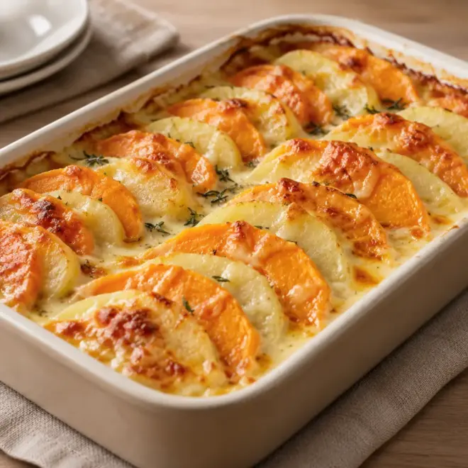 Gratin pommes de terre courge facile et doré