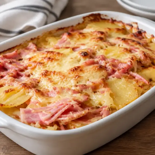 Gratin de pommes de terre : recette facile au jambon