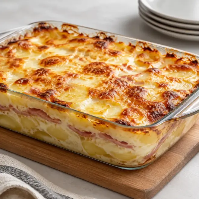 Gratin de pommes de terre, recette facile au jambon