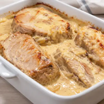 Gratin de porc rôti facile au fromage fondant