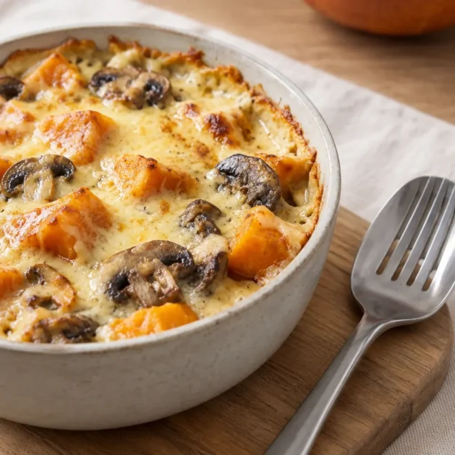 Gratin de potimarron facile aux champignons