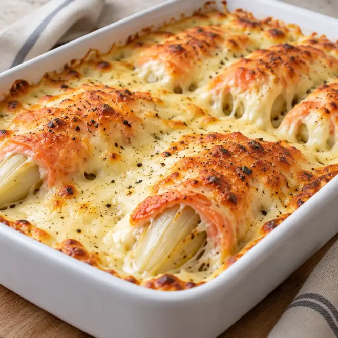 Gratin de saumon aux endives facile et fondant