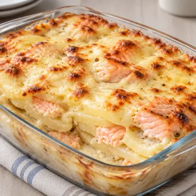 Gratin de saumon facile, crémeux et doré