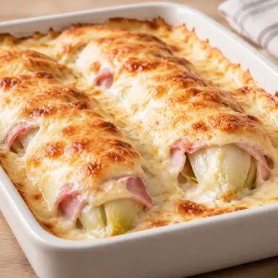 Gratin d’endives au jambon facile et fondant