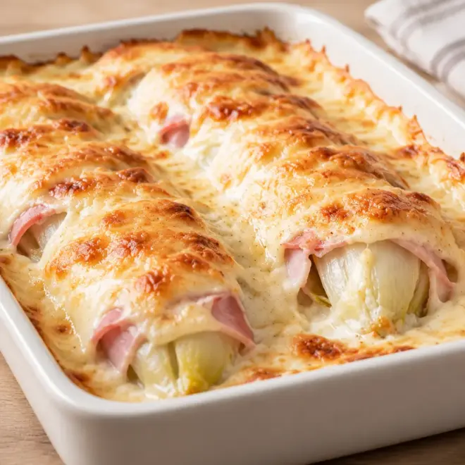 Gratin d’endives au jambon facile et fondant