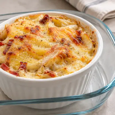 Gratin d’endives, pommes de terre et lardons