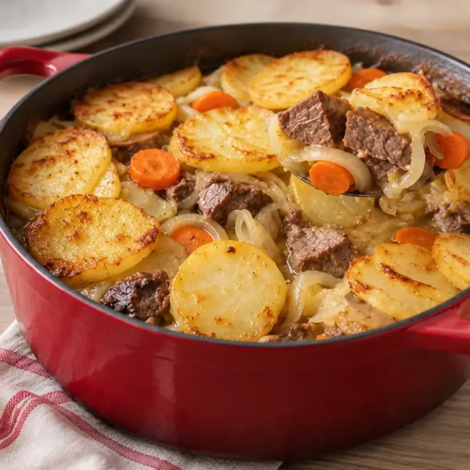 Gratin mijoté de bœuf facile en cocotte