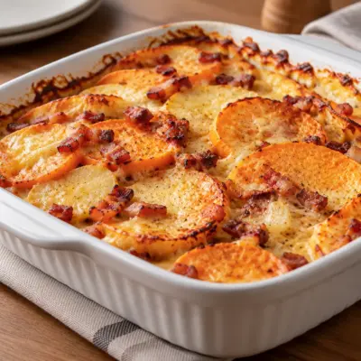 Gratin patates douces : recette fondante et dorée