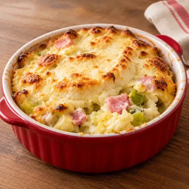 Gratin poireaux jambon pommes de terre facile