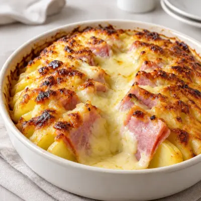 Gratin pommes de terre jambon facile et fondant