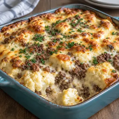 Gratin viande hachée chou-fleur facile