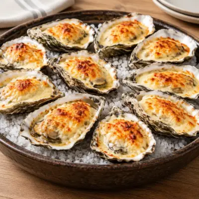Huîtres gratinées faciles et crémeuses au four