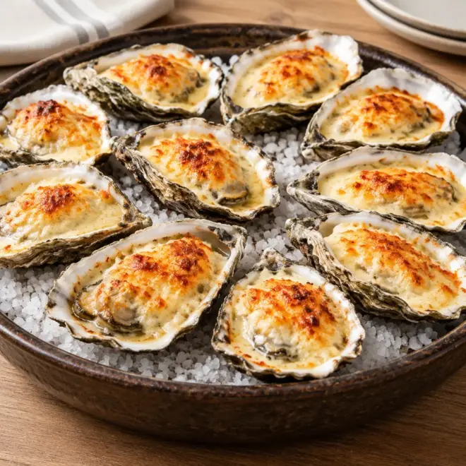Huîtres gratinées faciles et crémeuses au four