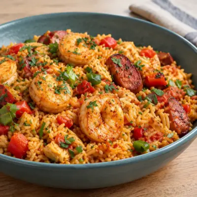 Jambalaya créole facile au poulet et crevettes