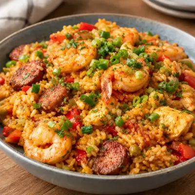 Jambalaya créole recette au poulet et crevettes