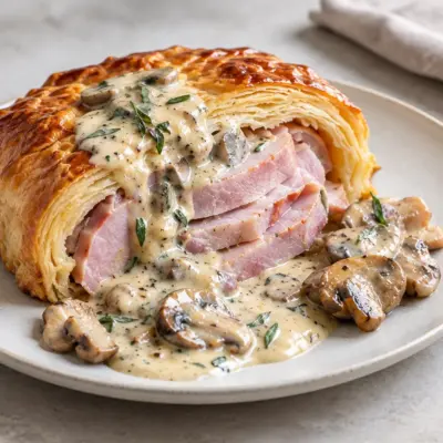 Jambon en croûte recette aux champignons