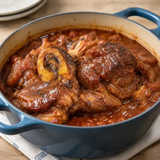 Jarret de bœuf braisé à la tomate facile