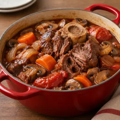 Jarret de bœuf fondant, recette en cocotte