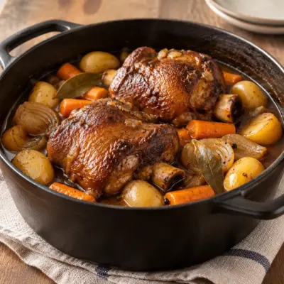 Jarret de porc à la bière brune fondant