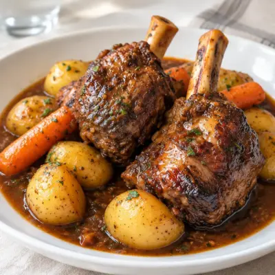 Jarrets d’agneau braisés fondants en cocotte
