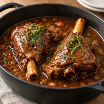 Recette jarrets d’agneau fondants en cocotte
