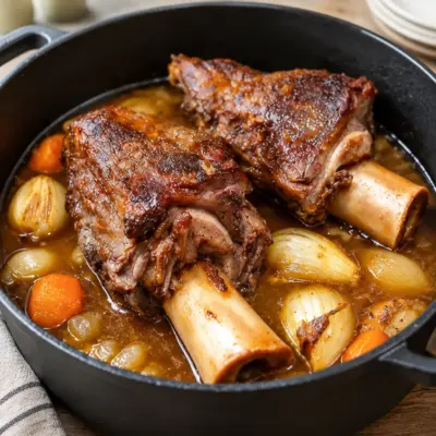 Jarrets d’agneau braisés, recette fondante